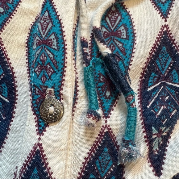 Roxy Boho Button Down Paisley Patterned Ruffle Swing Dress Size Xlarge - Picture 8 of 13